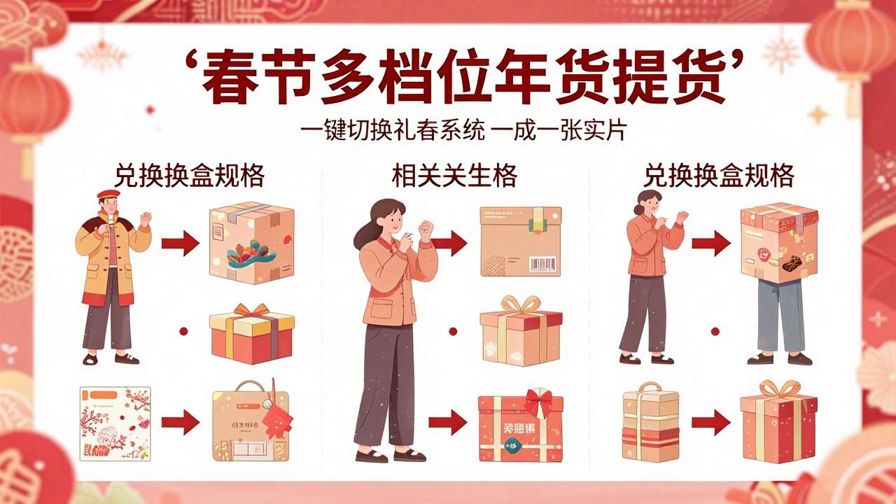 春节多档位年货提货,兑换系统一键切换礼盒规格这事,老商家给你唠明白(图1)