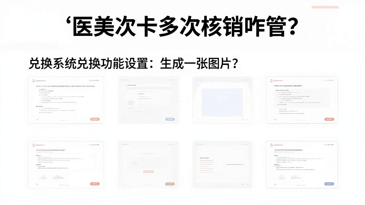 医美次卡多次核销咋管?兑换系统限次兑换功能设置,新手照着配就行(图1)