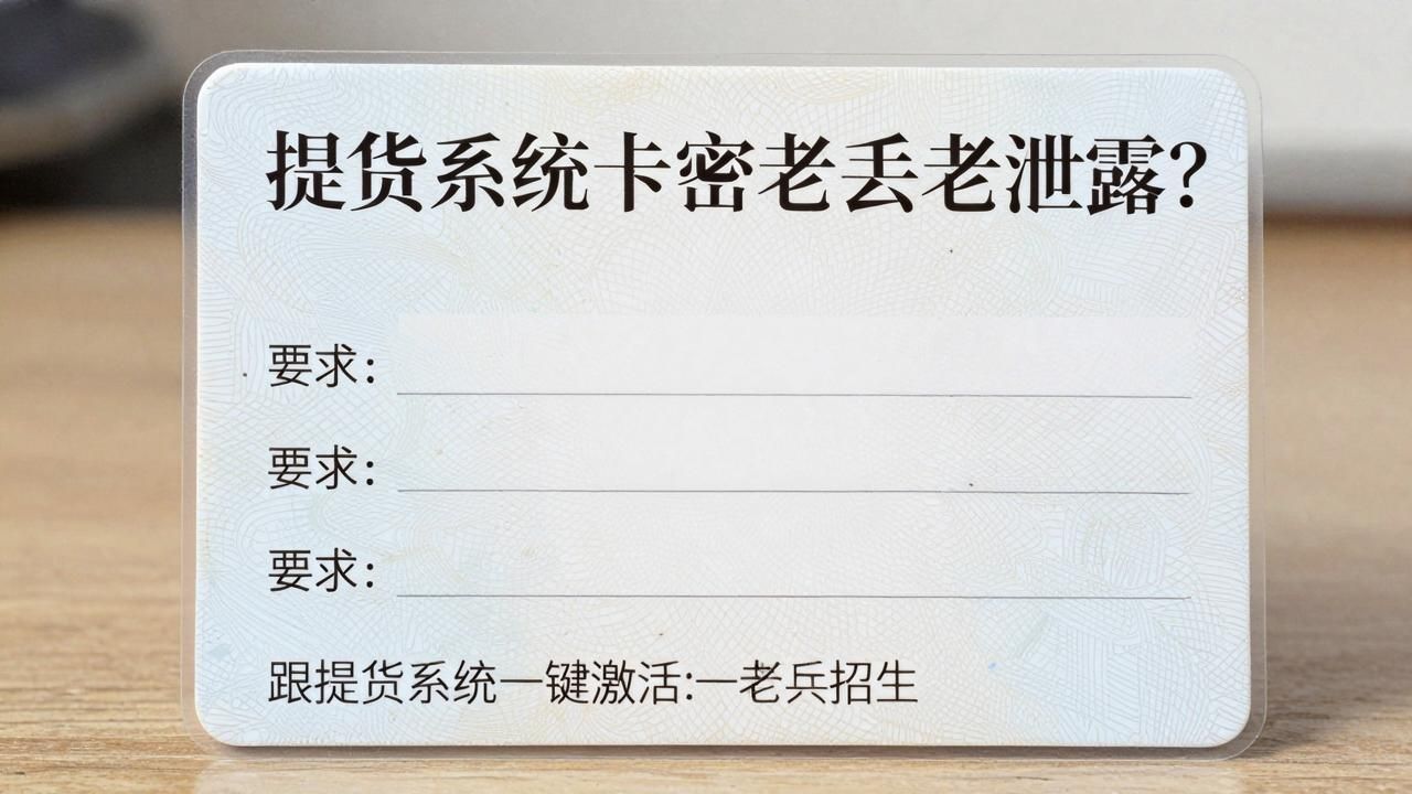 提货系统卡密老丢老泄露?老兵唠唠一键激活禁用这套救命招(图1)
