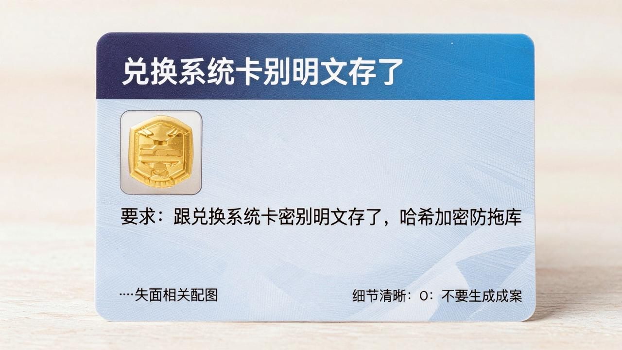 兑换系统卡密别明文存了,哈希加密防拖库这事儿真不复杂(图1)