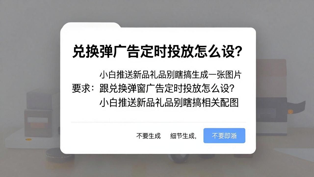 兑换弹窗广告定时投放怎么设？小白推送新品礼品别瞎搞(图1)